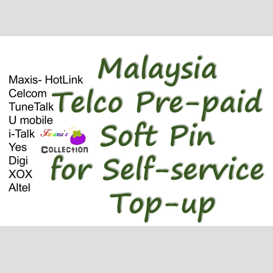 Malaysia Telco Soft Pin For Reload Of Prepaid Sim Card Tickets Vouchers Vouchers On Carousell