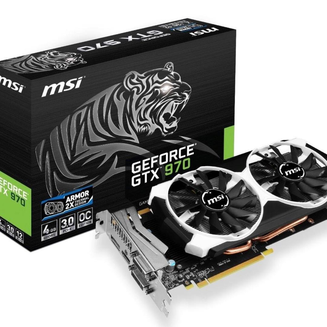 Msi Armor Geforce Gtx 970 4gb Oc Electronics Computer Parts Accessories On Carousell