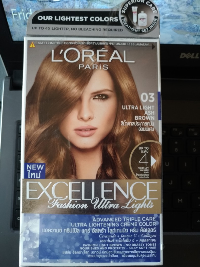 New L Oreal Ultra Light Ash Brown Hair Color Beauty Personal Care Hair On Carousell