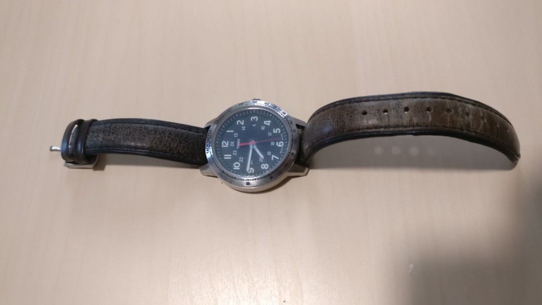 timex genuine leather