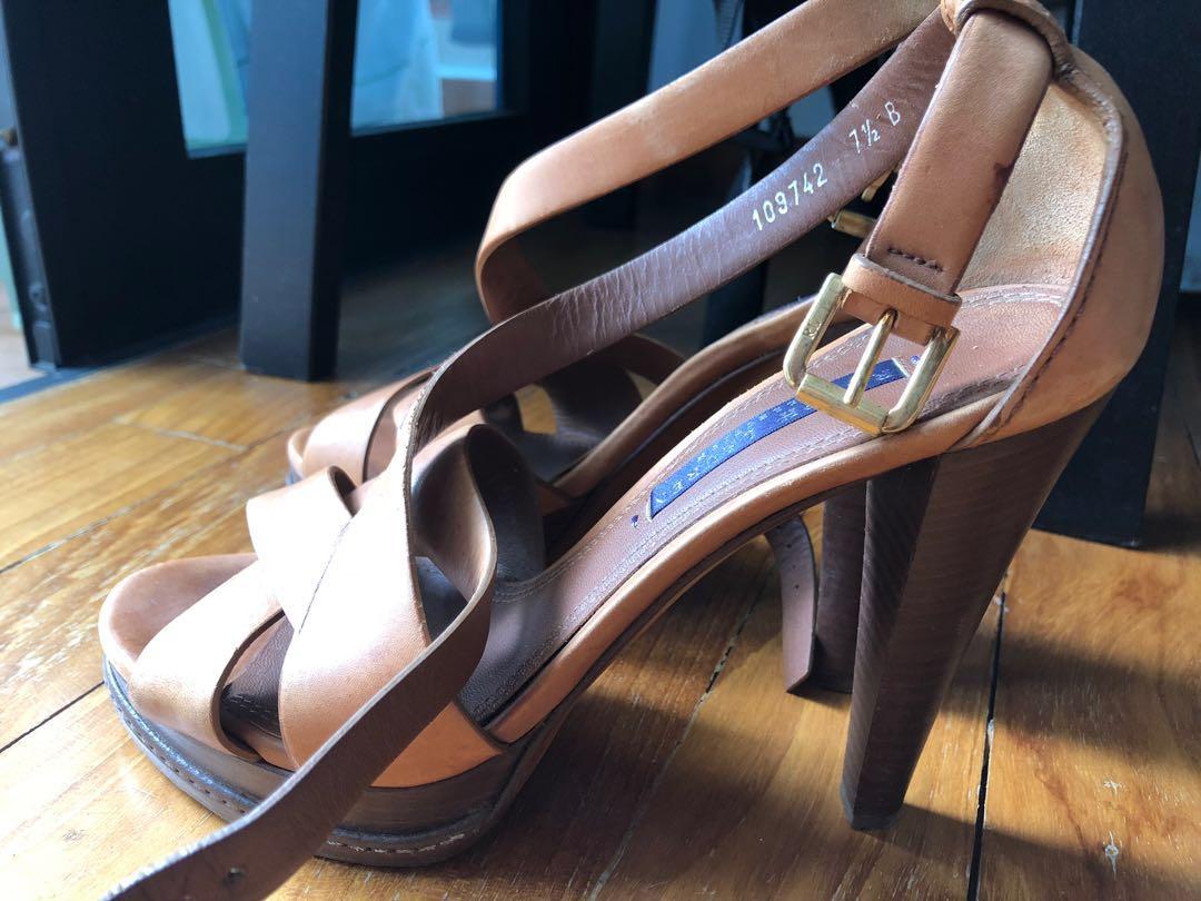 Ralph lauren tan heels hot sale