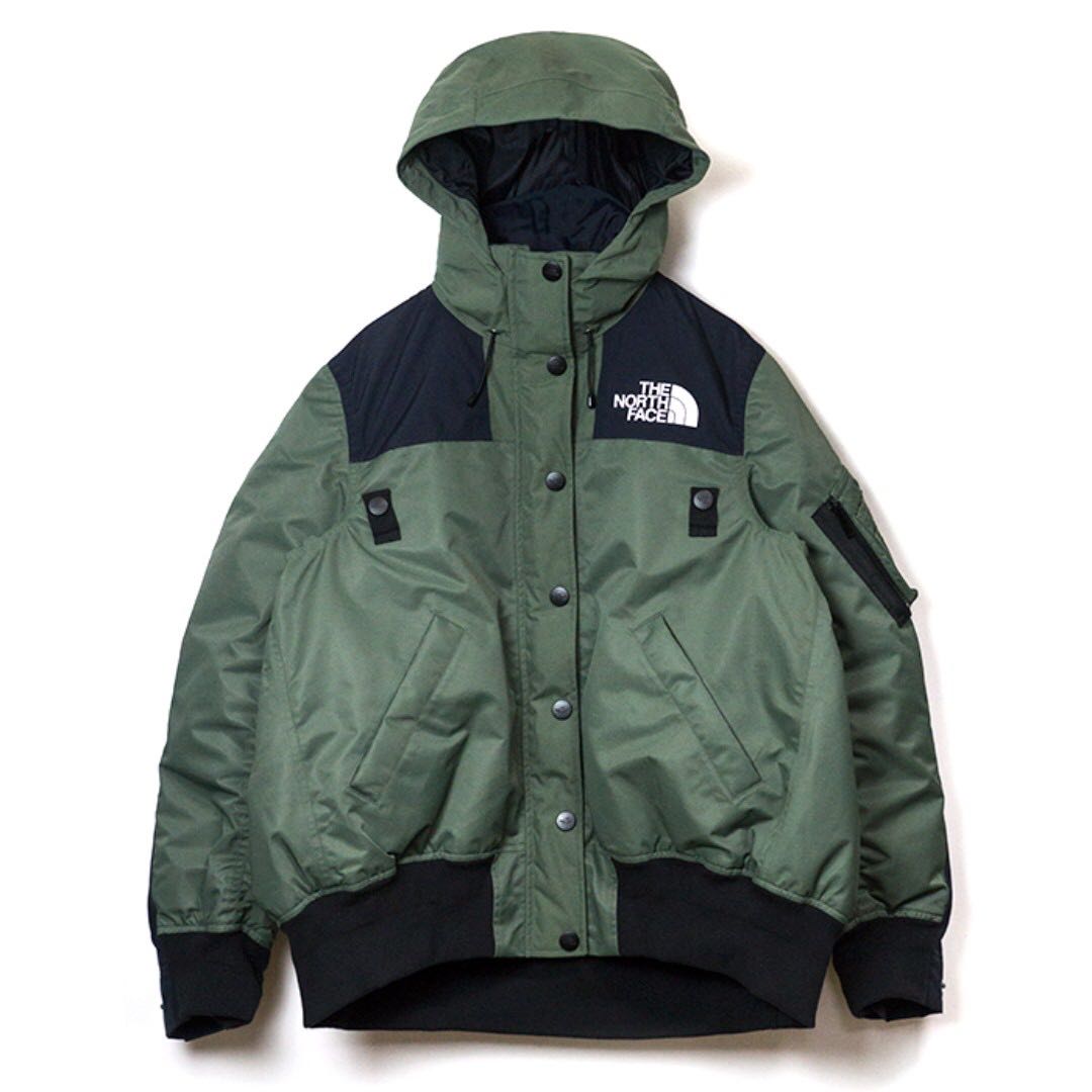 Sacai x The North Face bomber MA1 短身羽絨#綠色, 男裝, 外套及戶外