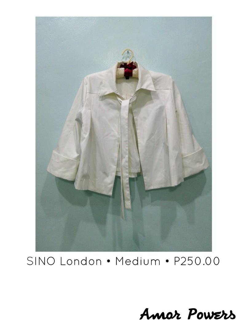 Sino London White Blazer Women S Fashion Clothes Tops On Carousell