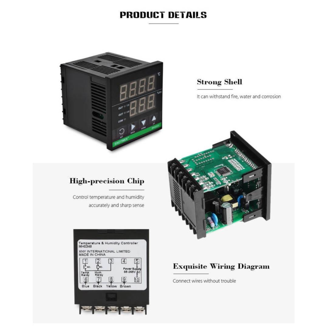 Sinotimer Temperature Humidity Control Instrument Black Mh0348