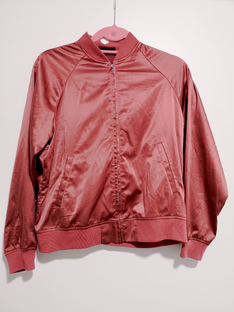 Uniqlo satin bomber jacket on sale