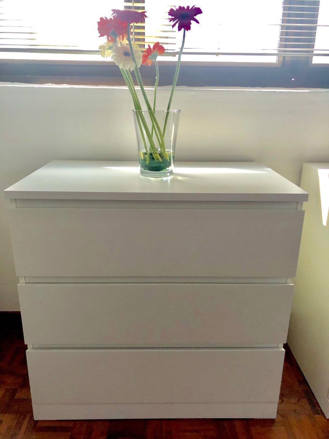 White Ikea Malm Drawers 3 Drawers Or 9 Drawers Furniture Shelves