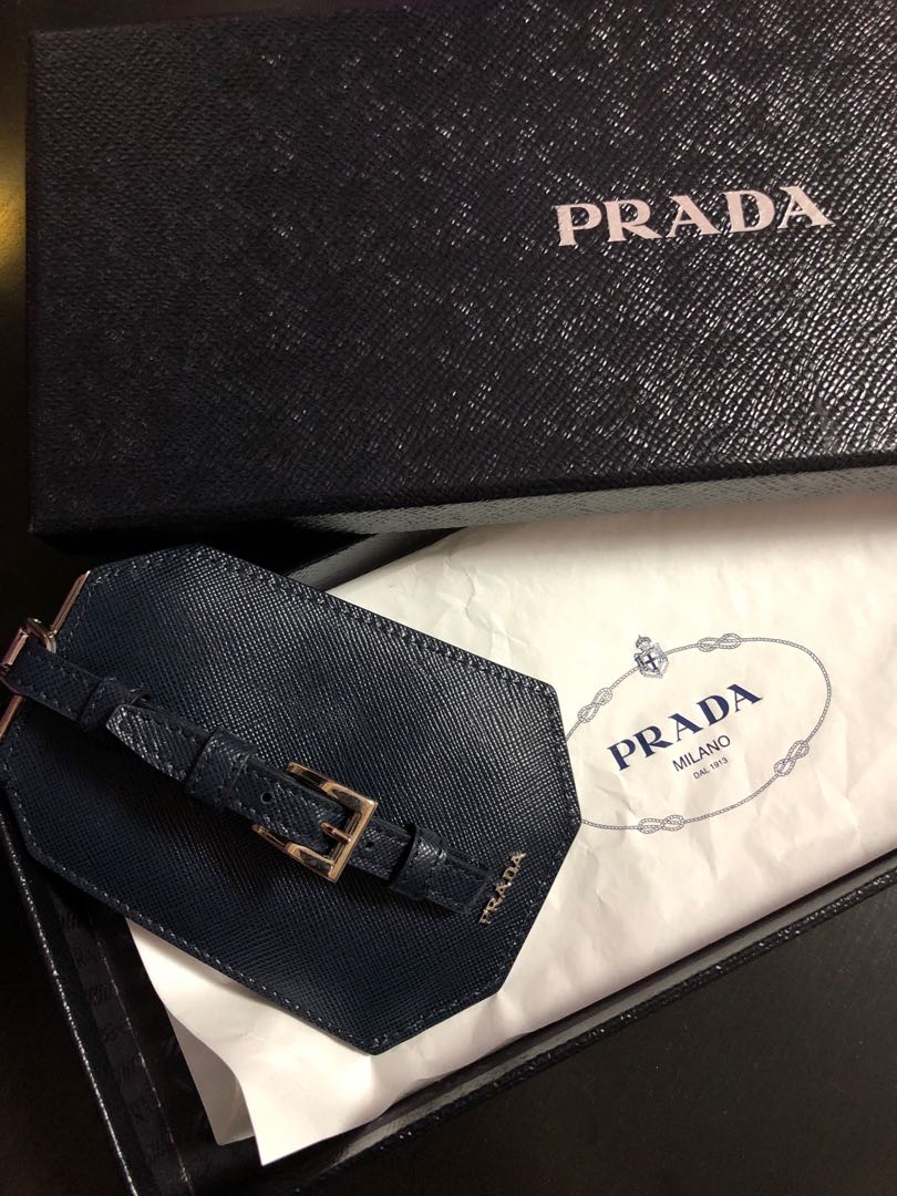 100% AUTHENTIC PRADA SAFFIANO LEATHER LUGGAGE TAG, Women's Fashion, Watches  & Accessories, Other Accessories on Carousell