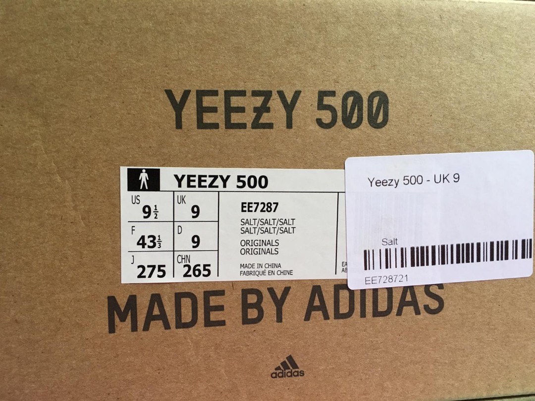 yeezy 500 box label