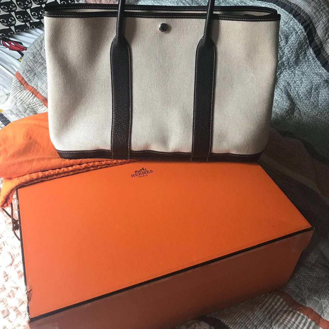Hermes Garden Party 30 Canvas, Luxury, Bags & Wallets on Carousell