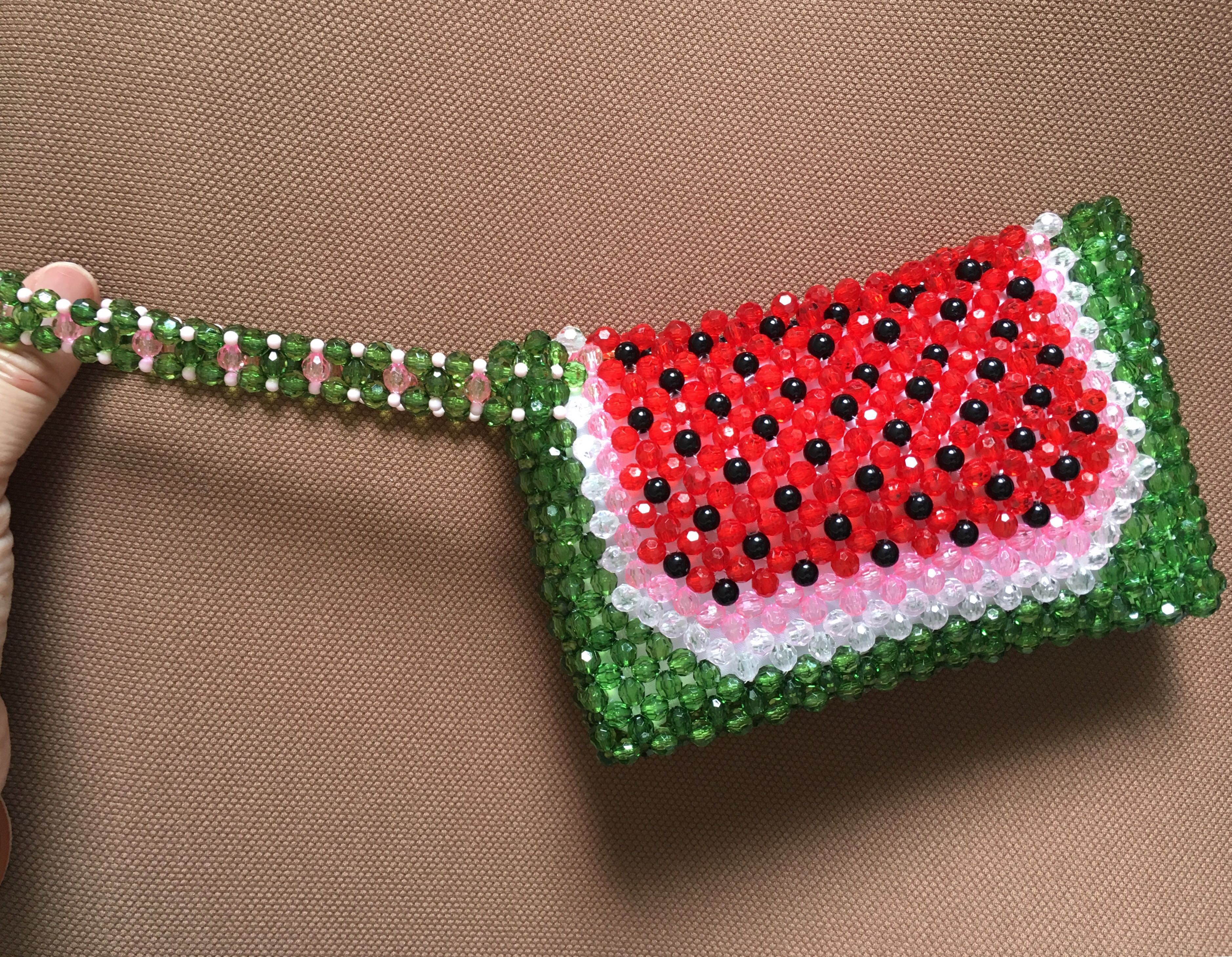 Watermelon beaded bag top