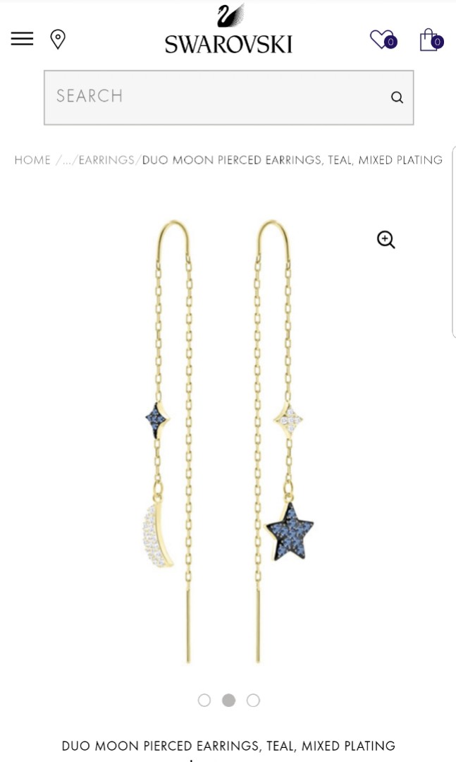 Swarovski duo moon earrings top