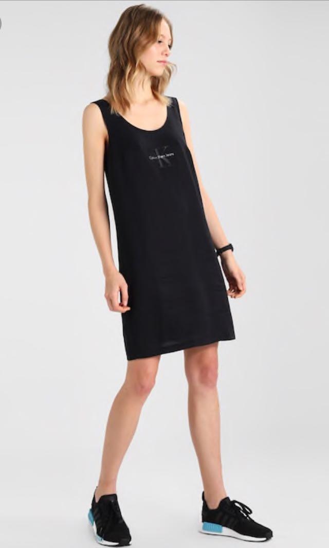 calvin klein logo tank dress