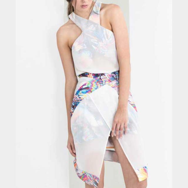 Holographic wrap skirt 2025