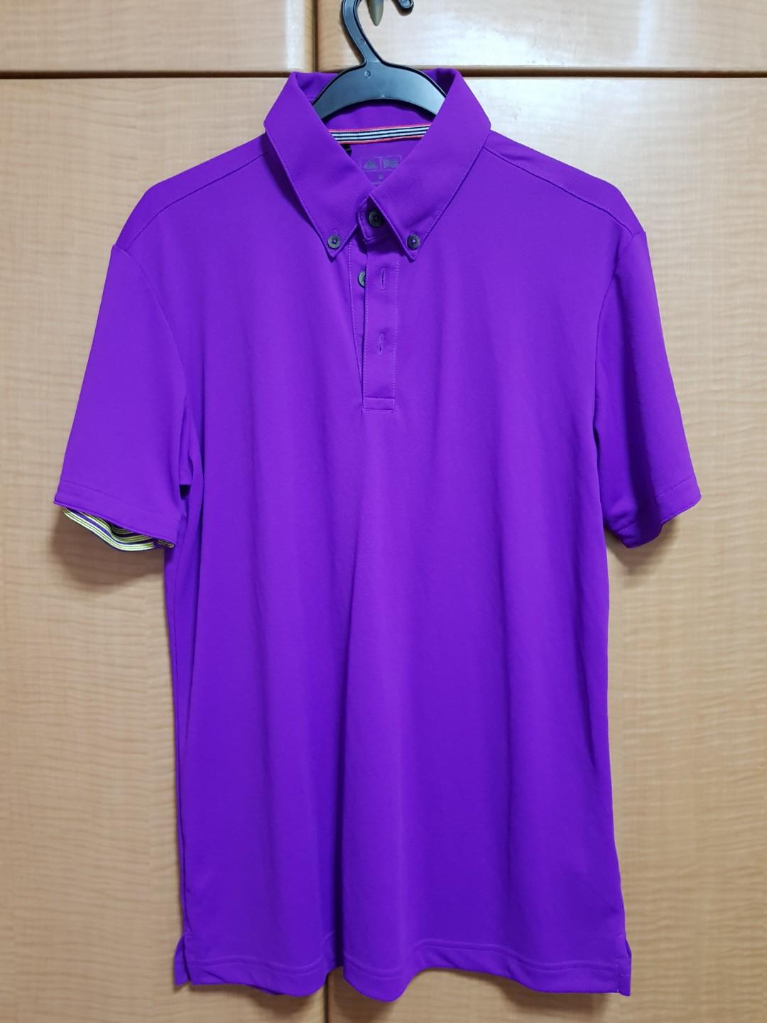 purple adidas golf shirt