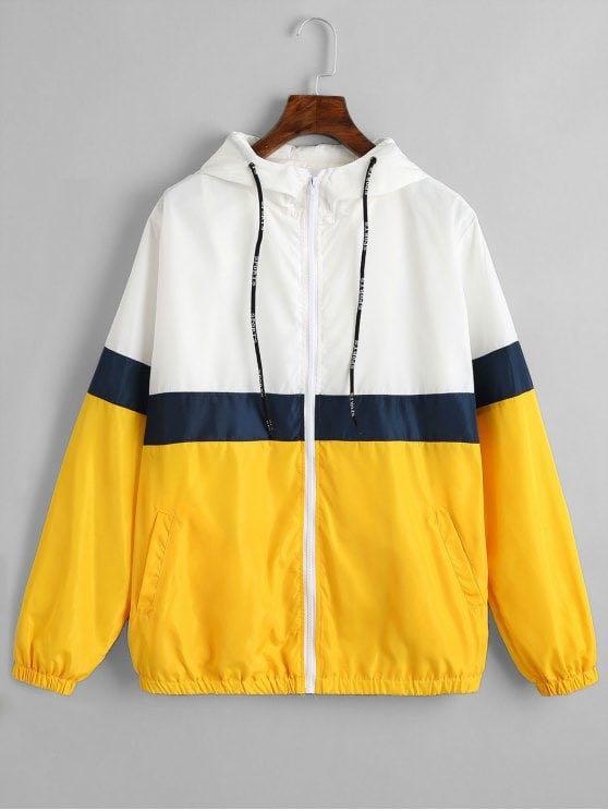 windbreaker jacket yellow