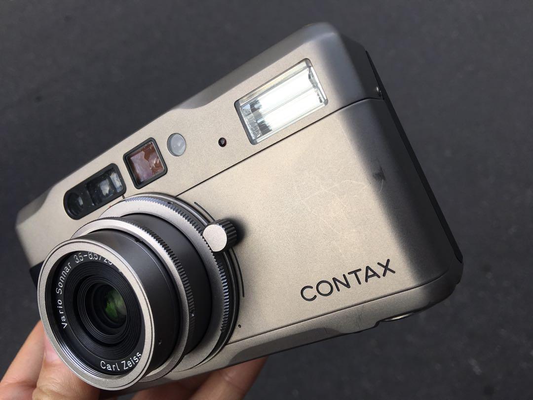 美品級］contax tvs 蔡司鏡頭含鏡蓋隨身底片相機, 相機攝影, 攝影機在