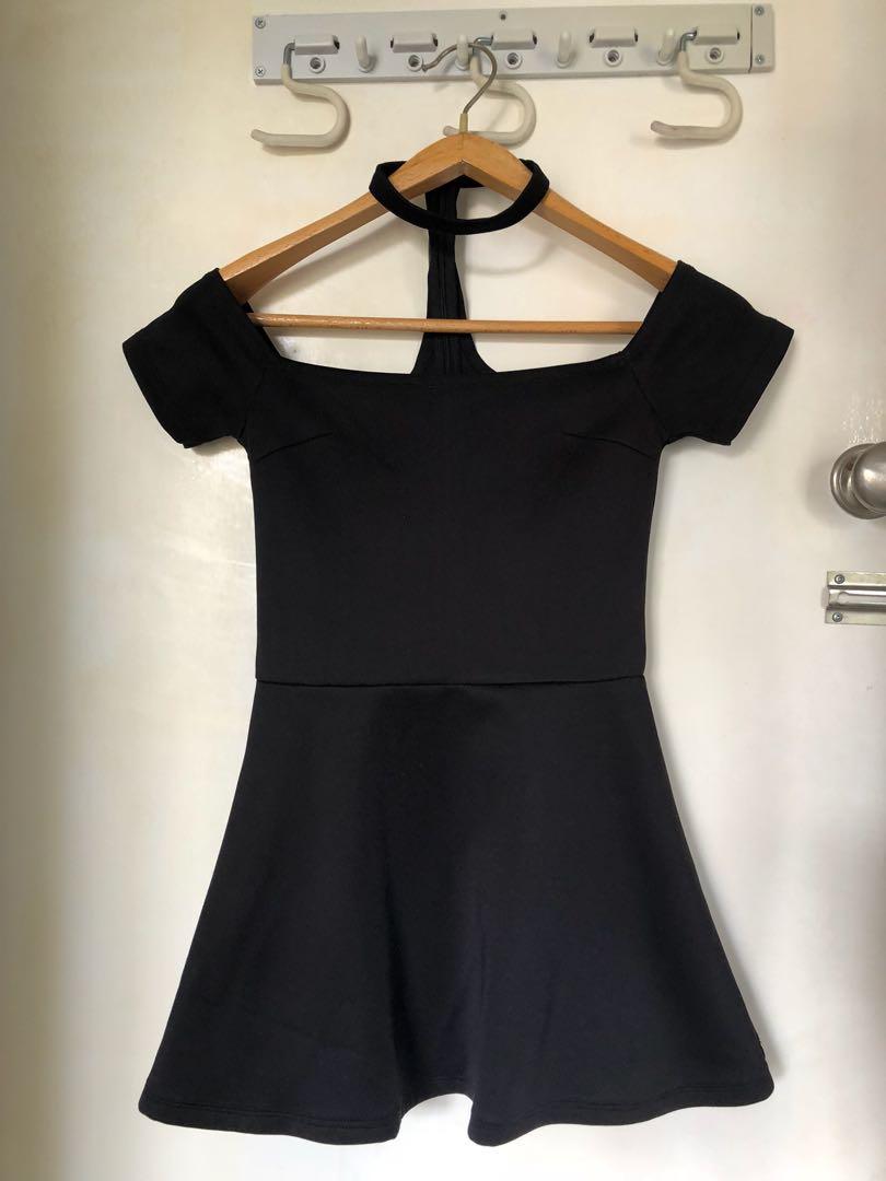 Evil Twin Black Off Shoulder Choker Dress Women S Fashion