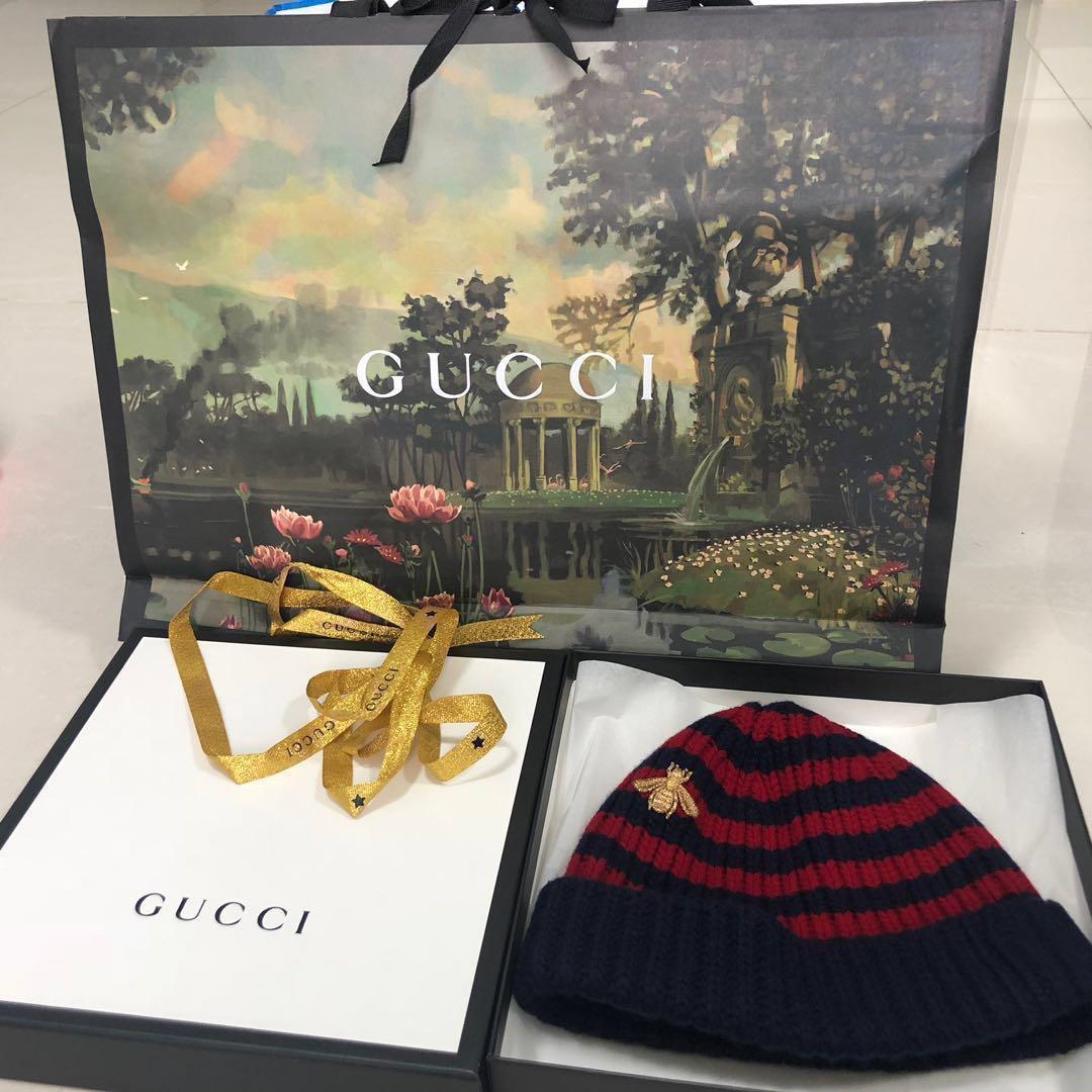 Gucci Beanie (price reduced Luxury, Apparel on Carousell