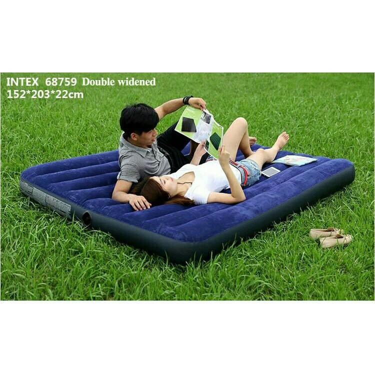 Intex Inflatable Bed Flocked Air Bed Single Twin Queen, Sports