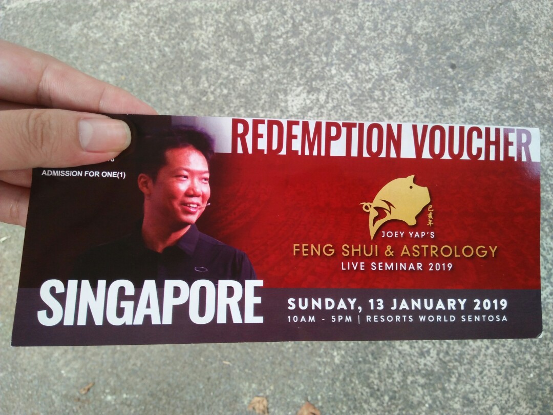 Joey Yap Feng Shui & Astrology Live Seminar RWS, Tickets & Vouchers