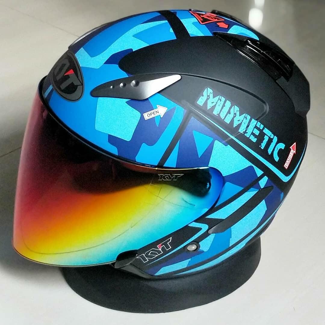 Kyt Helmet (Matte Blue), Motorcycles, Motorcycle Accessories on Carousell