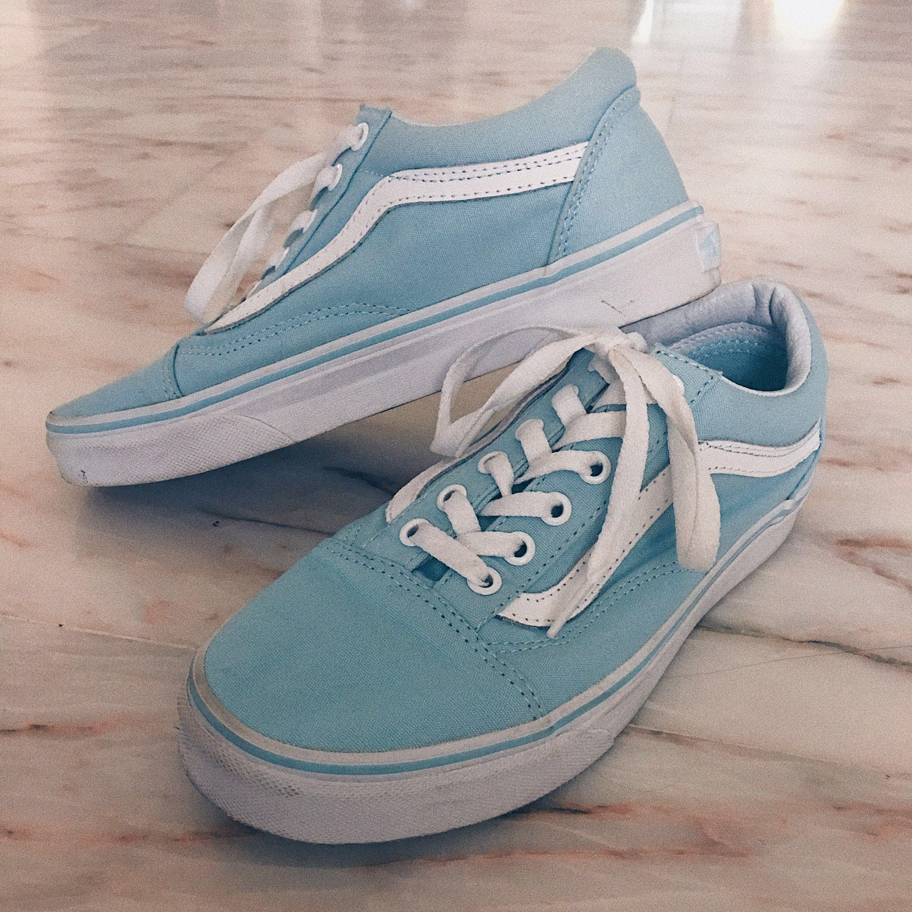 aqua blue vans shoes