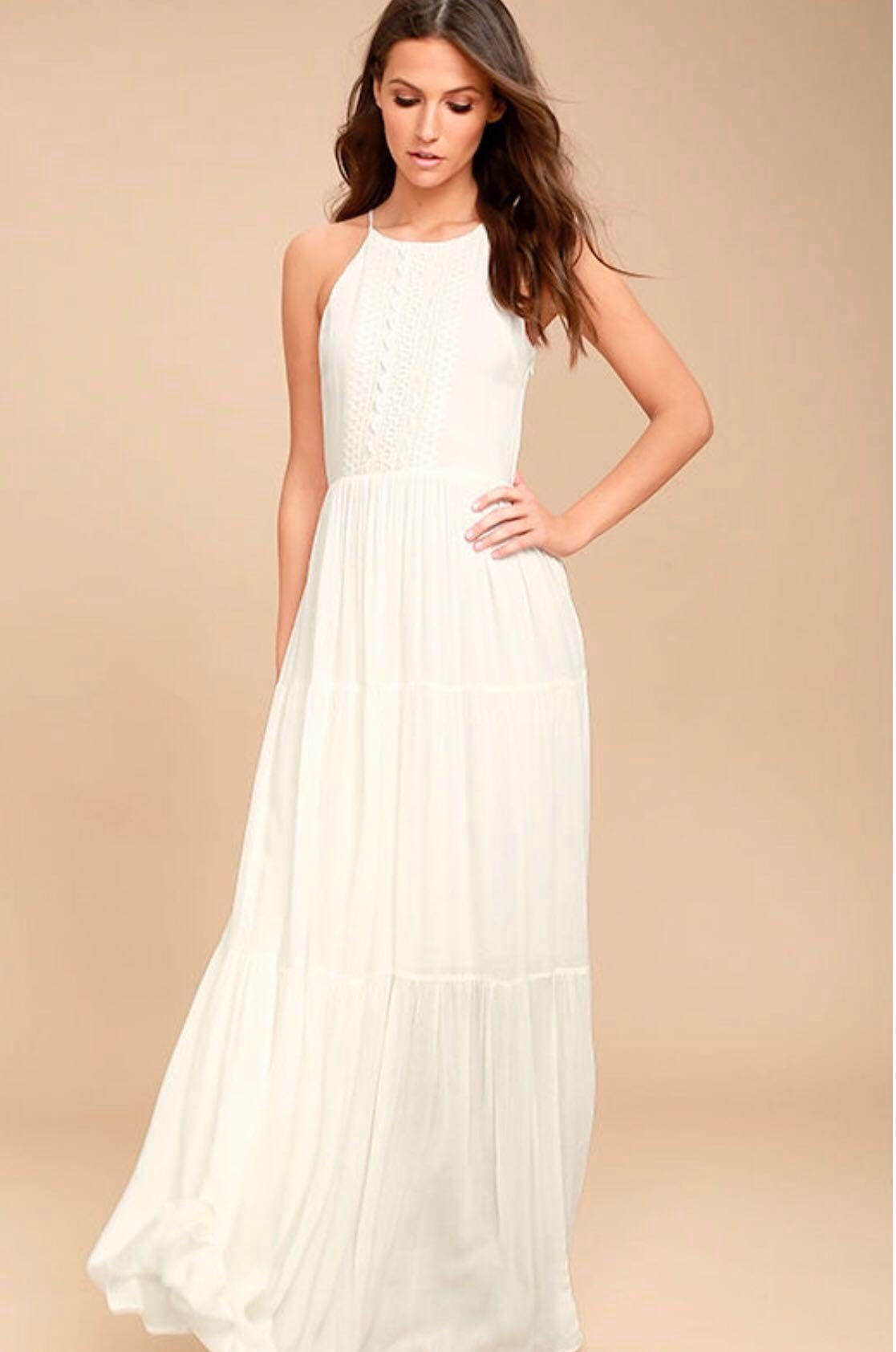 white maxi dress xs