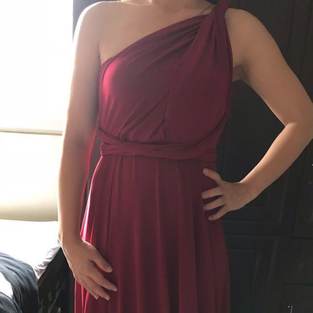 Marsala Red Infinity Dress
