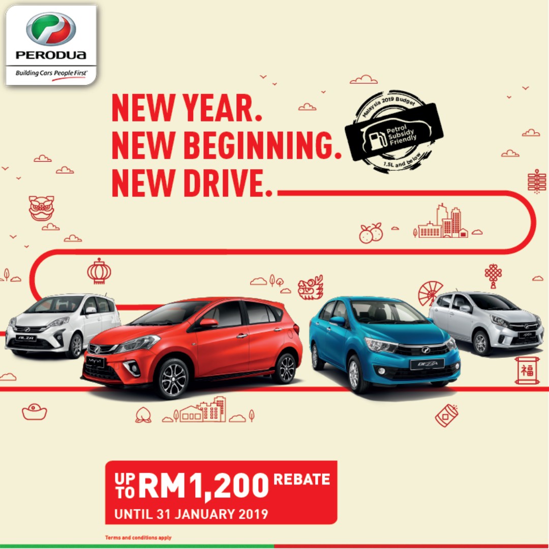 NEW YEAR High Rebate • 2019 Axia Bezza Myvi Alza, Kereta 