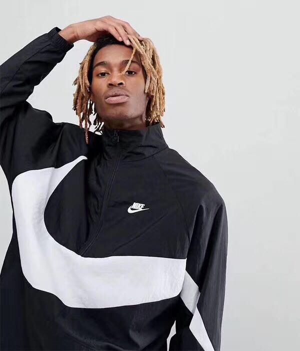 nike big swoosh half zip jacket