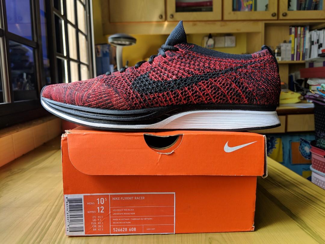 nike flyknit racer mens red