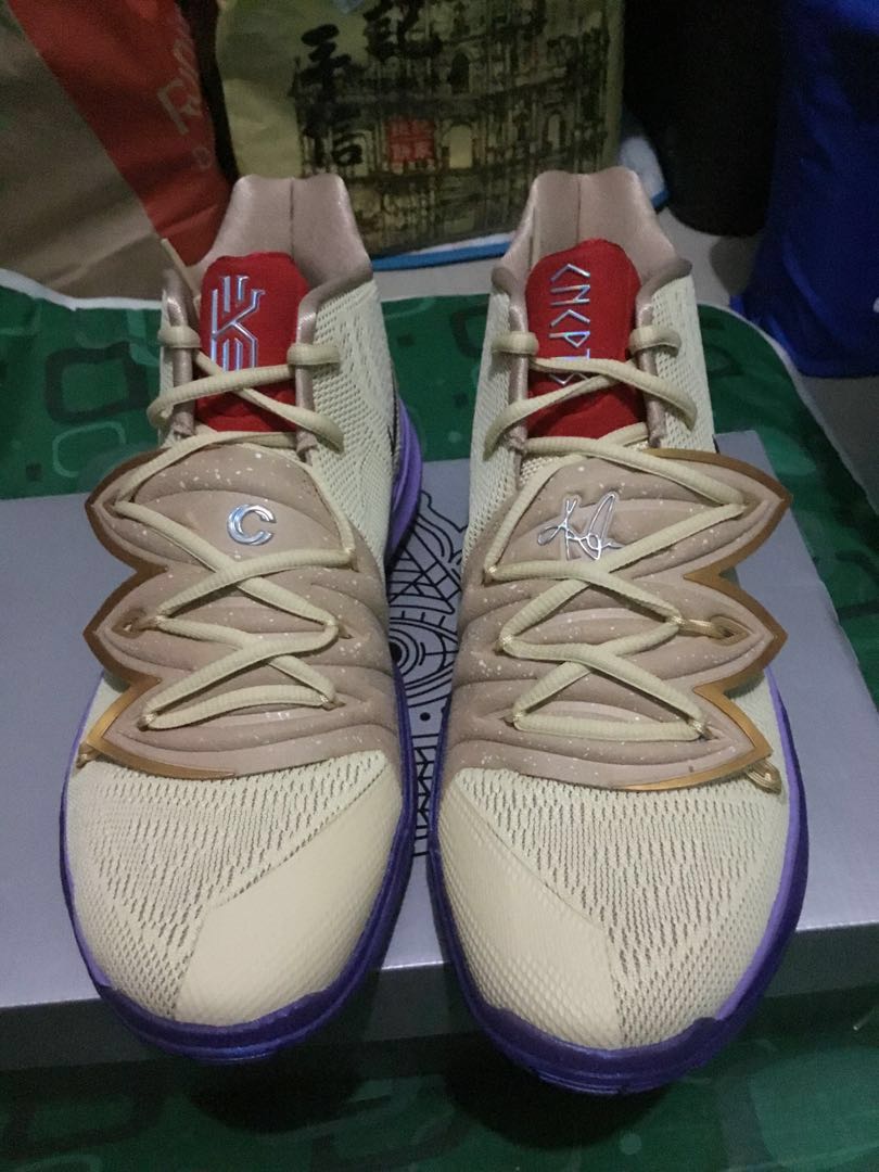 Kyrie 5 Purple Gold Men Basketball Shoes Shopee Indonesia