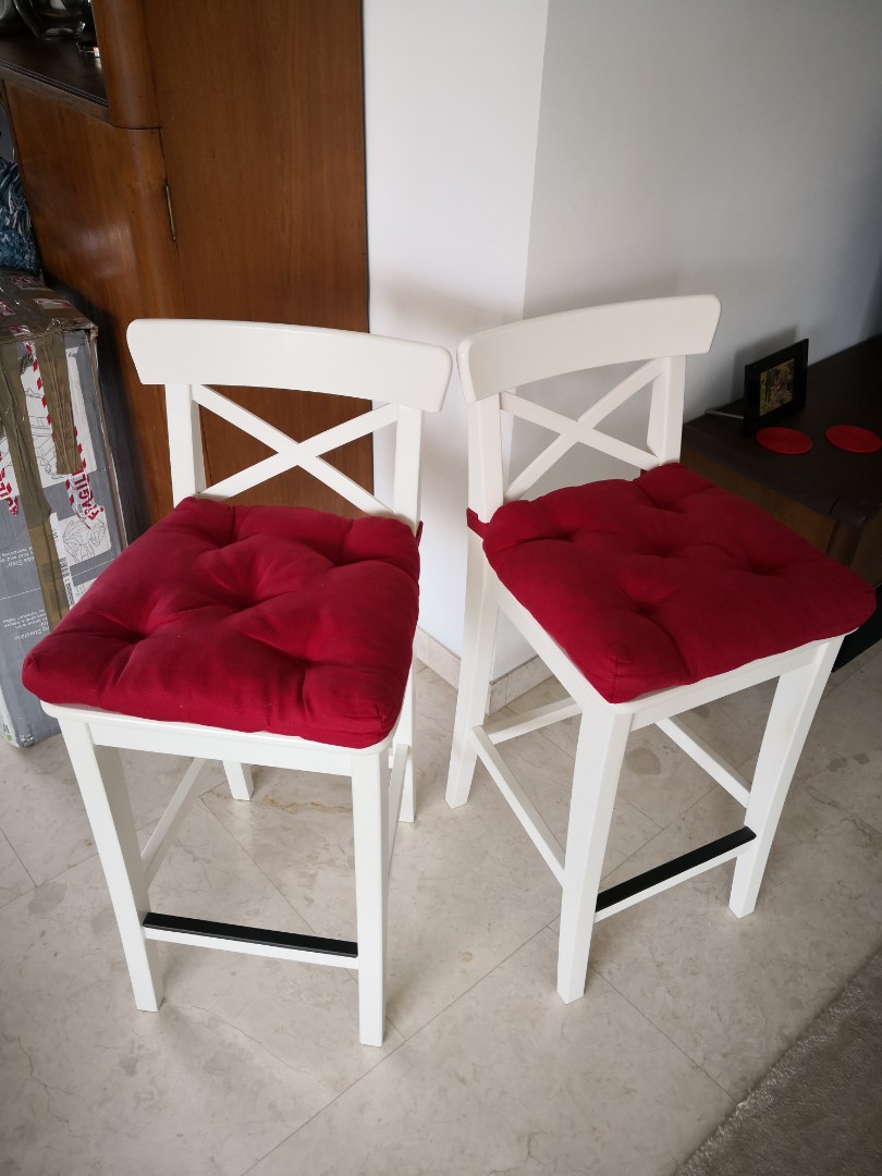 Pair Of Ikea Ingolf Bar Stools White Furniture Tables Chairs Photo