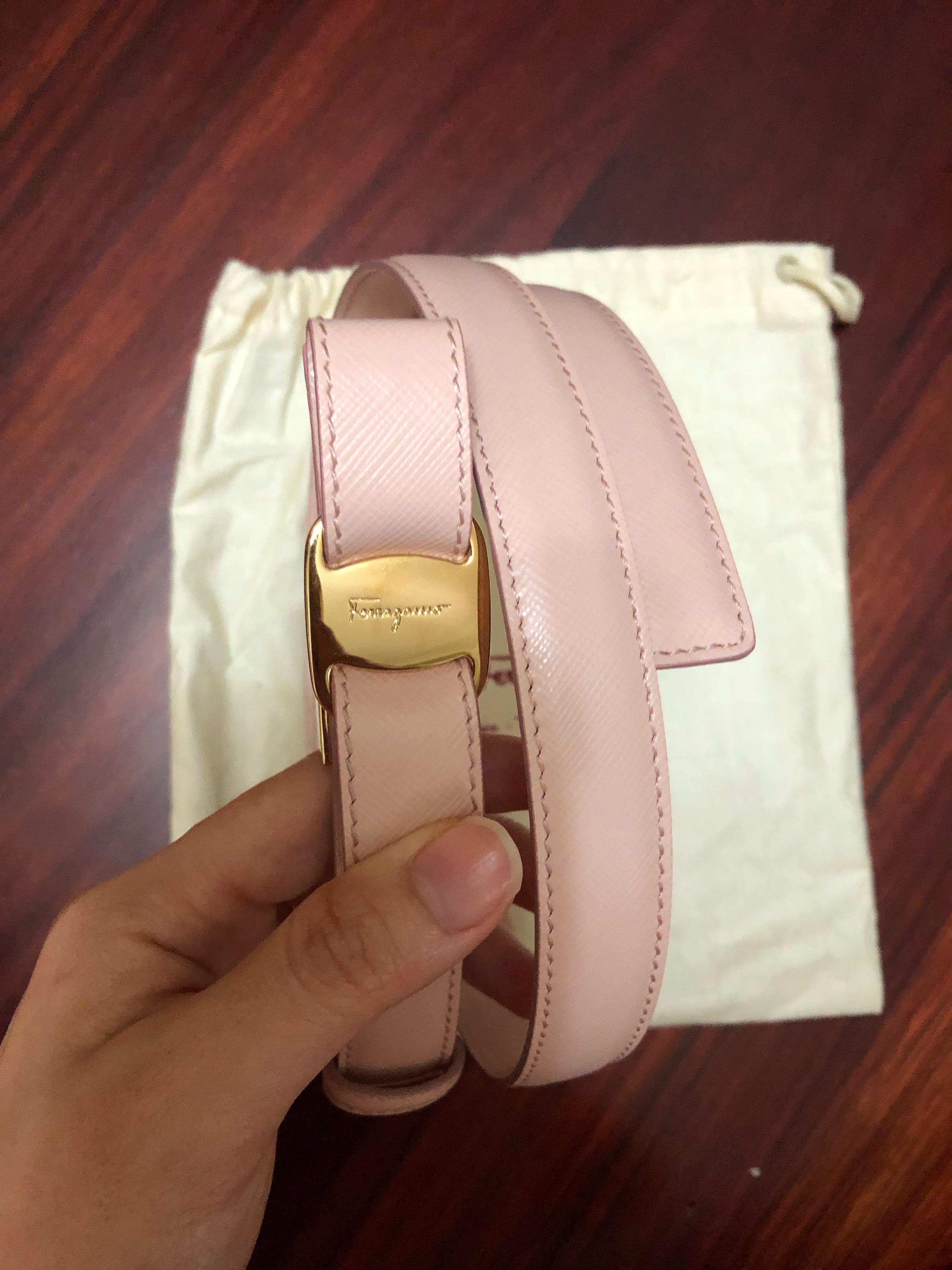 salvatore ferragamo pink belt