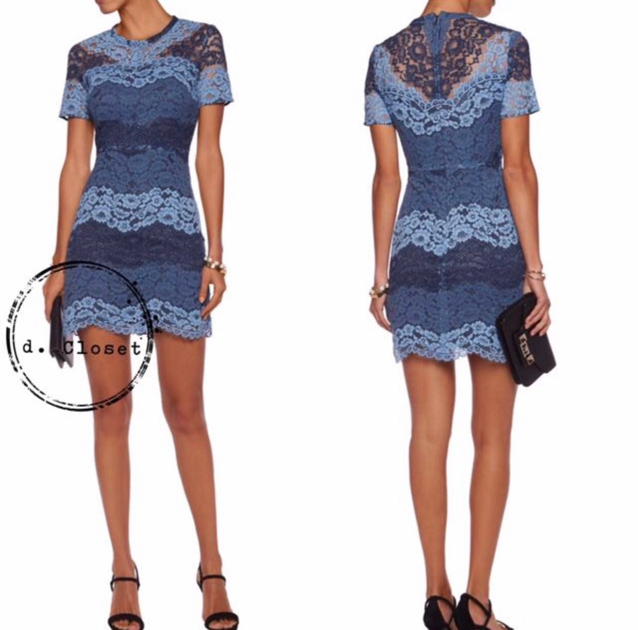 sandro blue lace dress