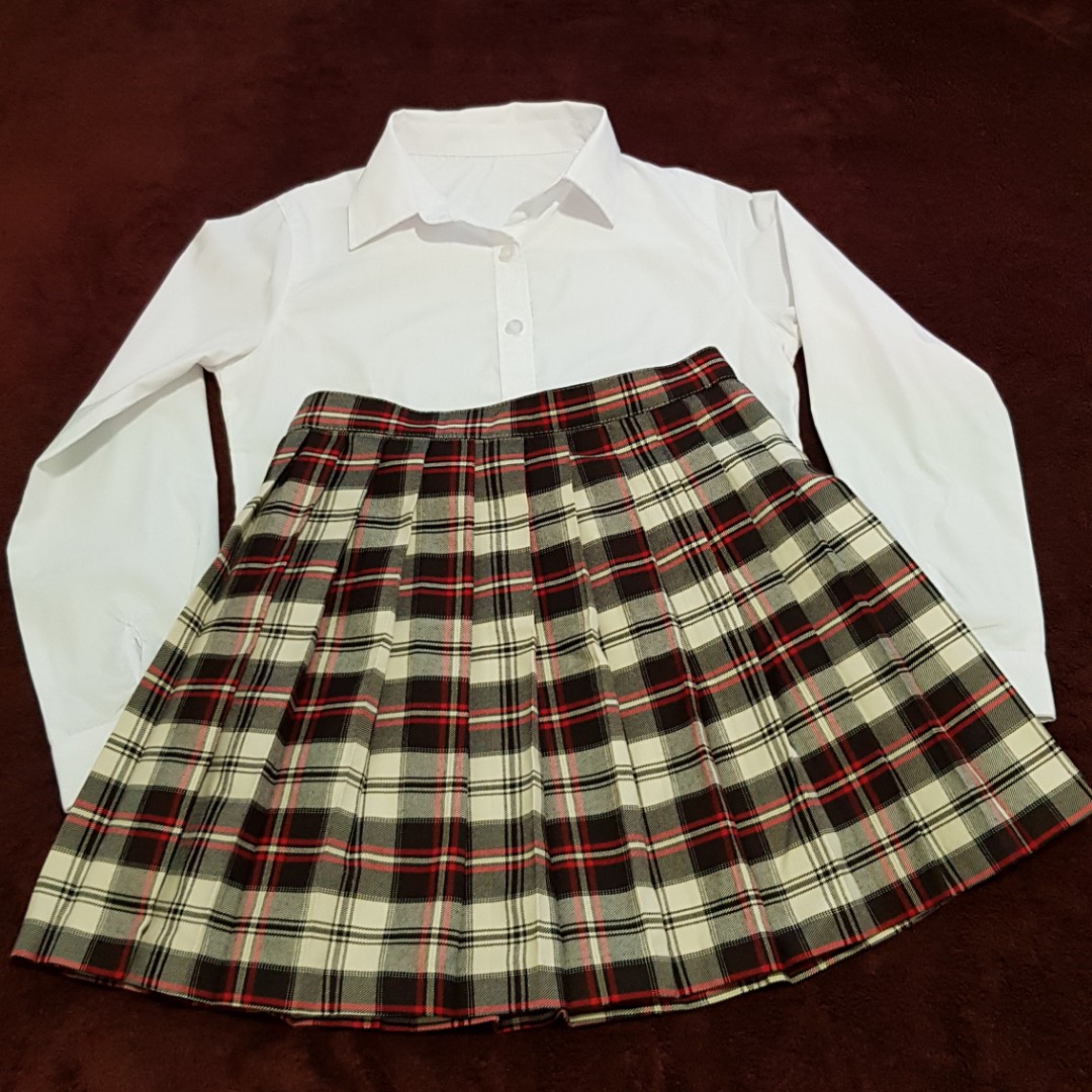 Checkered skirt school uniform Clearance