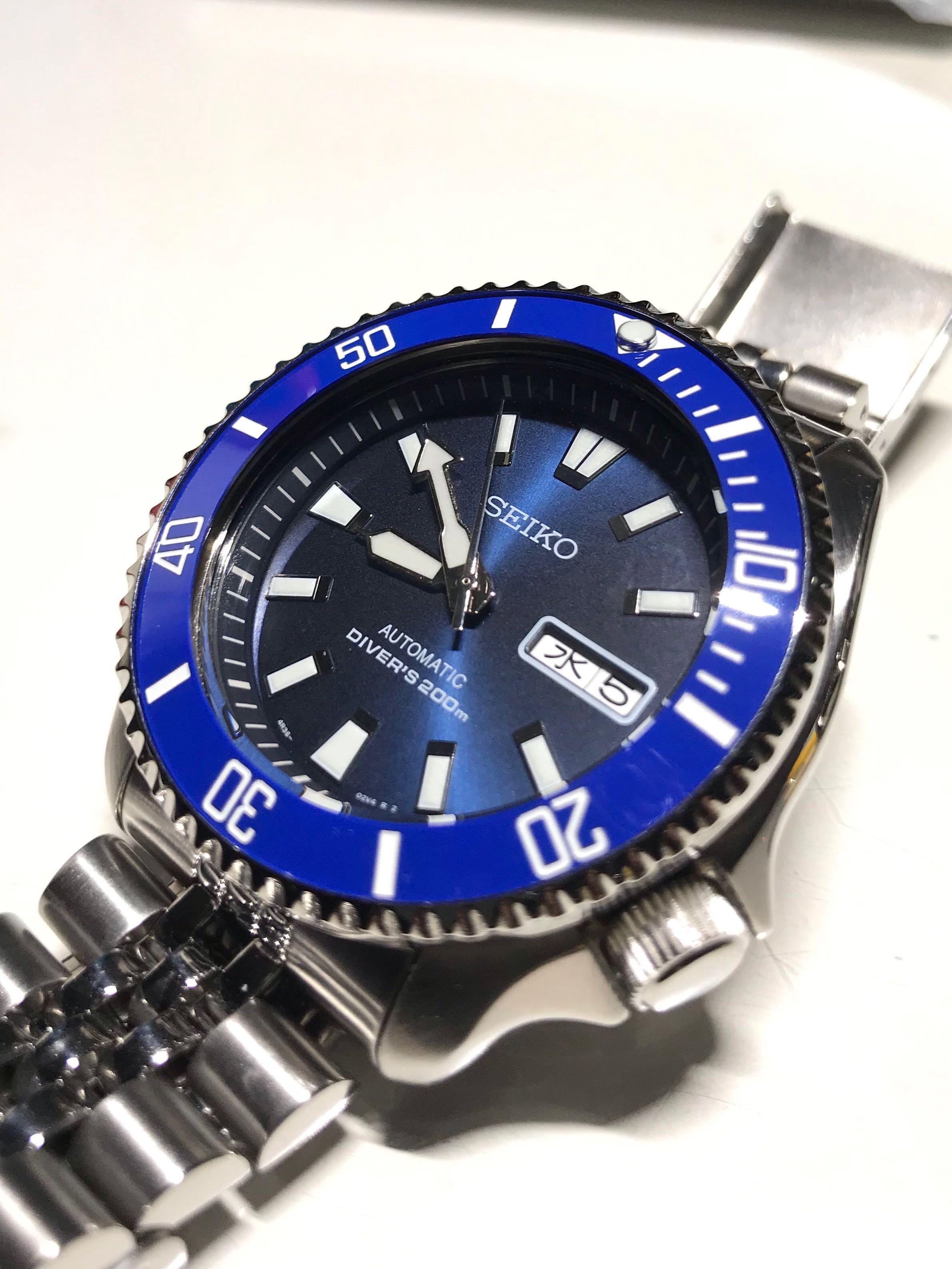 Seiko skx mod ceramic blue bezel insert