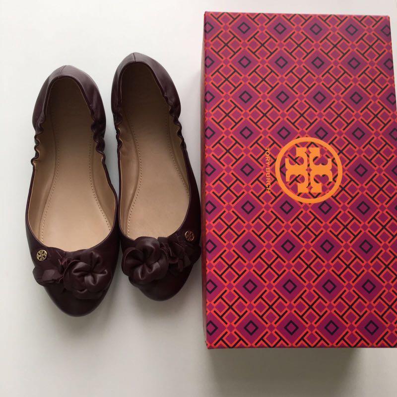 Tory burch maroon flats outlet