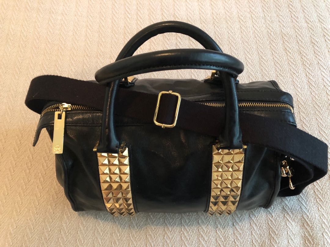 Tory Burch Gold Studded Leather Handbag Luxury Bags Wallets on