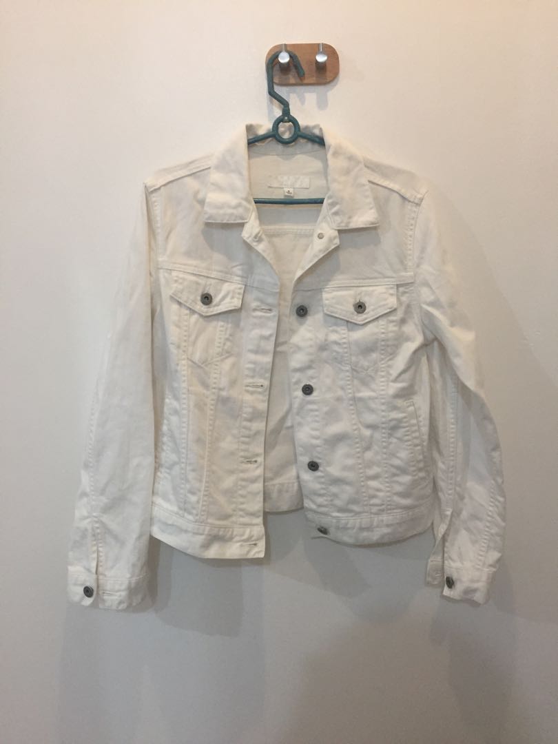 Uniqlo white denim hot sale jacket