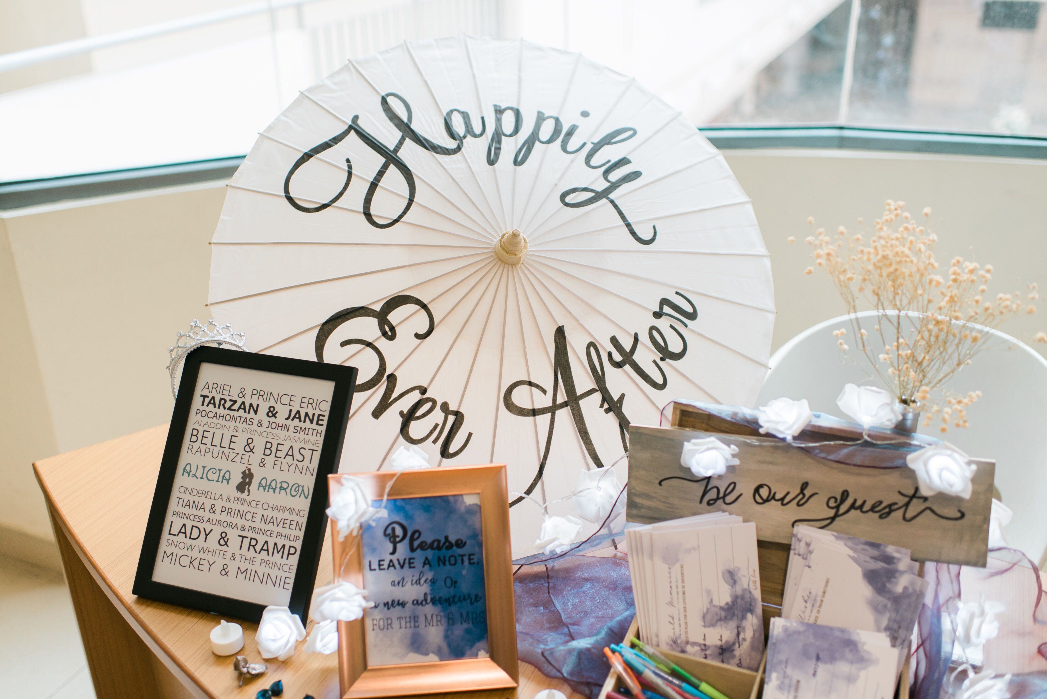 mr and mrs wedding umbrella