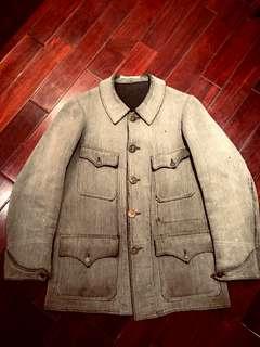 逸品！1930s french hunting jacket 法國狩獵動物扣外套 古董 工裝  獵裝 vintage