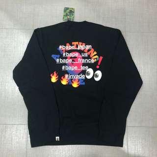 2XL BAPE COLLEGE EMOJI CREWNECK (BLACK)