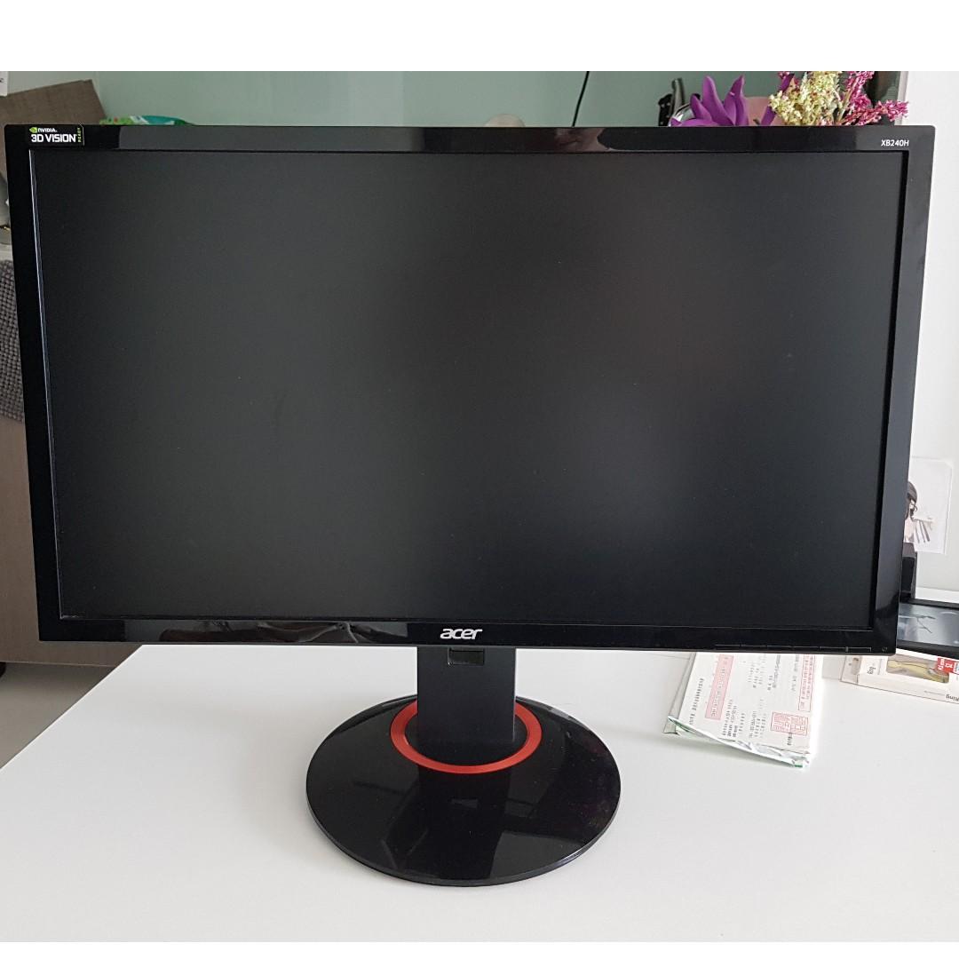 24 Inch Full Hd 1920 X 1080 144hz Gaming Monitor Acer Xb240h Bbmjdpr Electronics Computer Parts Accessories On Carousell