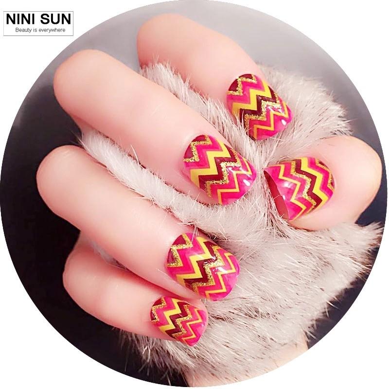 24pcs Set Short False Nails Christmas Beautiful Bride Nails High Quality Acrylic Nails Uv Nail Art Tools Free Glue Easy Use Diy Health Beauty Hand Foot Care On Carousell