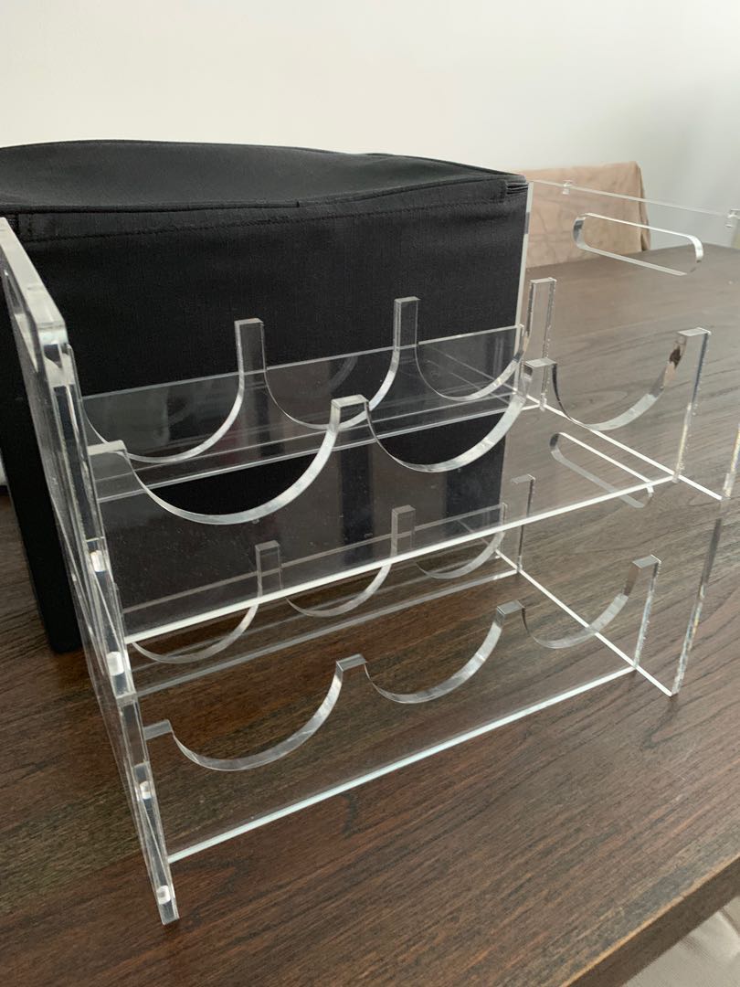 Acrylic Wine Racks for 6 bottles Furniture Home Living Home Improvement Organisation Storage Boxes Baskets on Carousell