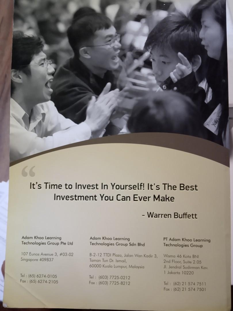 Adam Khoo Wealth Academy Training Manual Hobbies Toys Books Magazines Fiction Non Fiction On Carousell