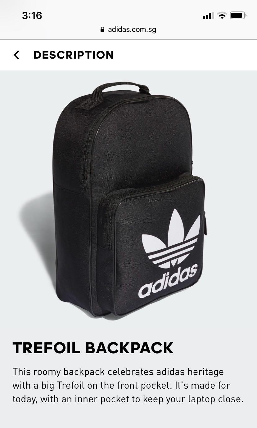 black adidas trefoil backpack