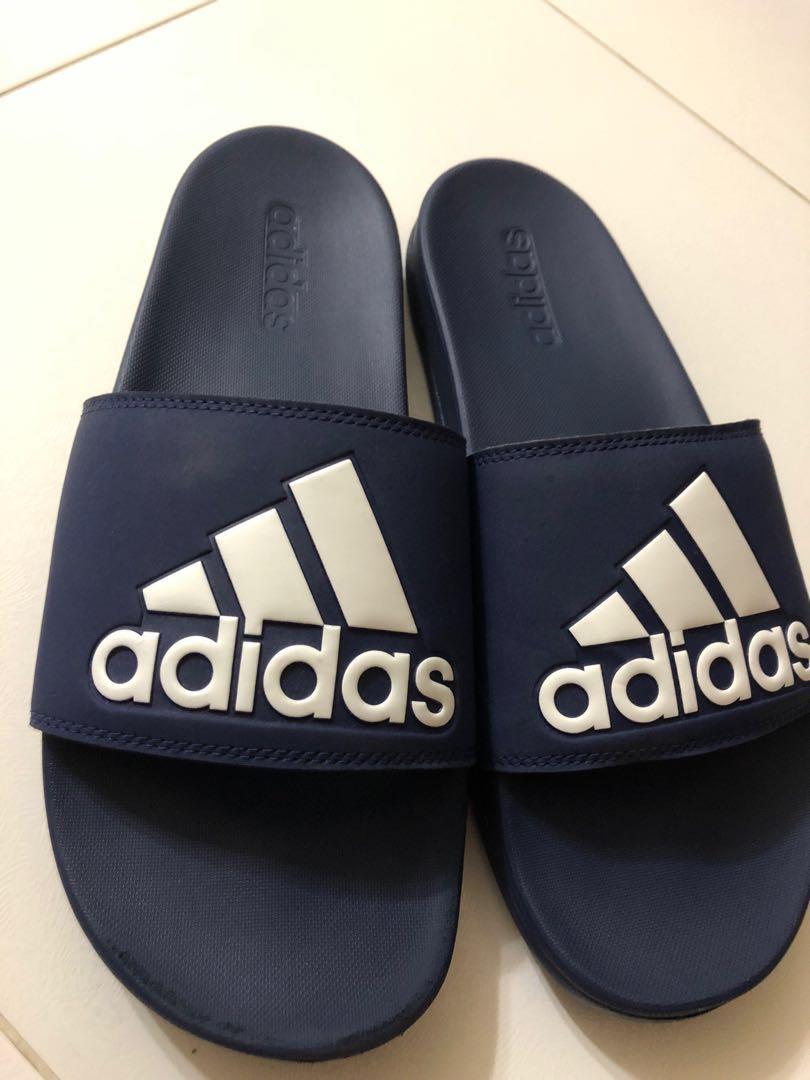 adidas slippers navy blue