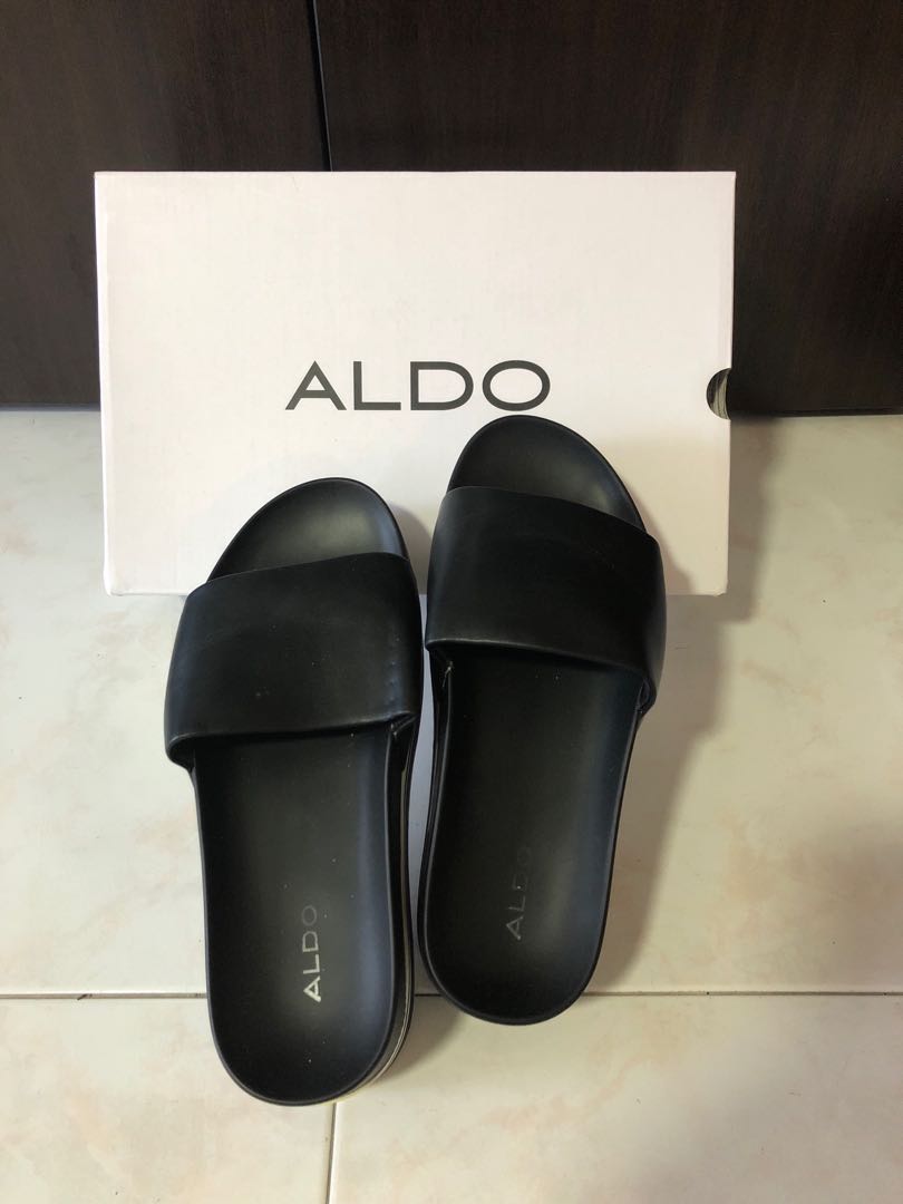 Aldo black slippers clearance